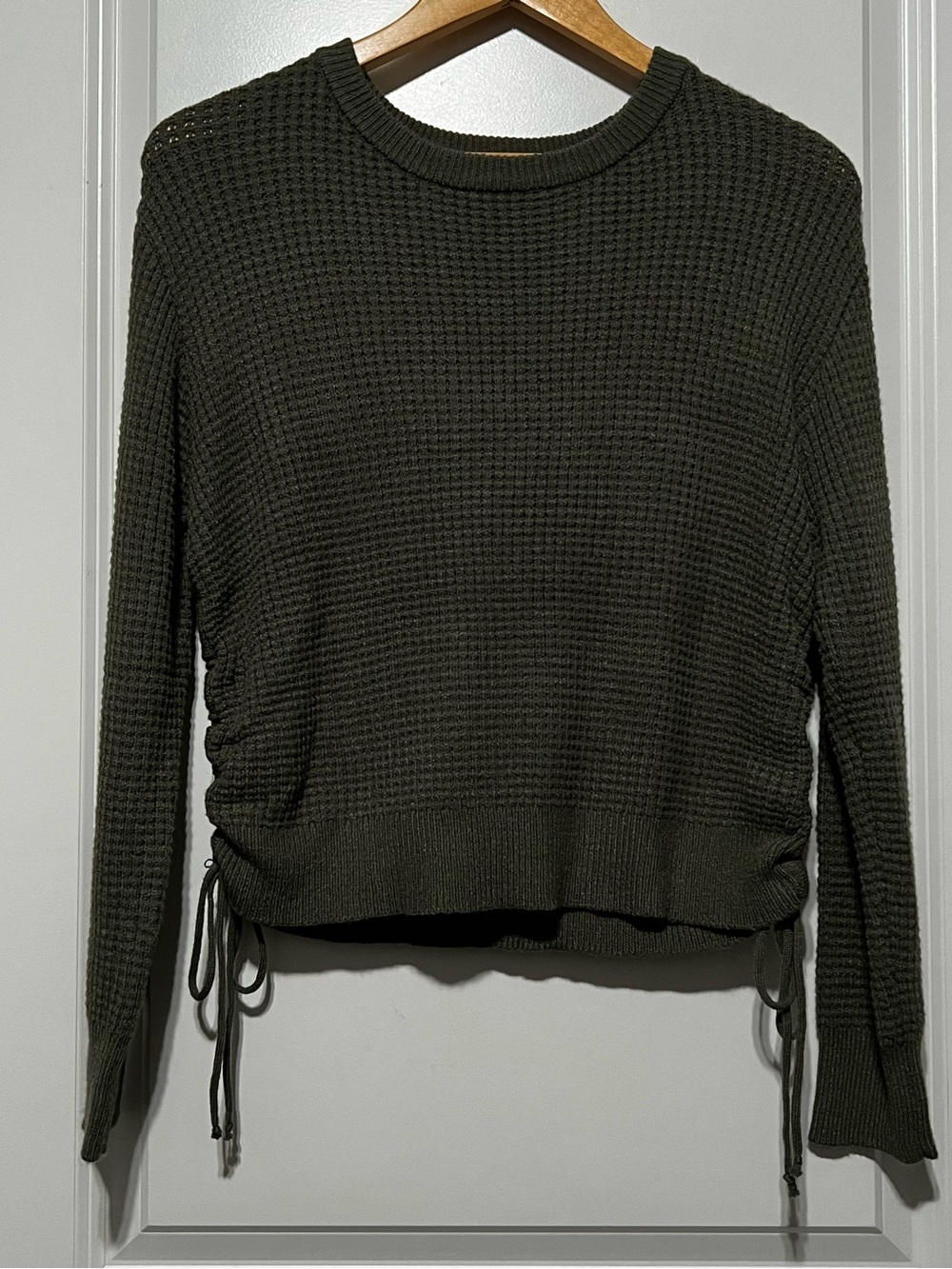 Warm & Cozy Lifestyle Women’s Knit Crewneck Sweater in Olive Drab Green